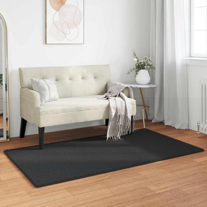 vidaXL Anti-Slip Faux Rabbit Fur Rug OLITE Black 60 x 110 cm Polyester