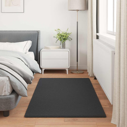 vidaXL Anti-Slip Faux Rabbit Fur Rug OLITE Black 60 x 110 cm Polyester