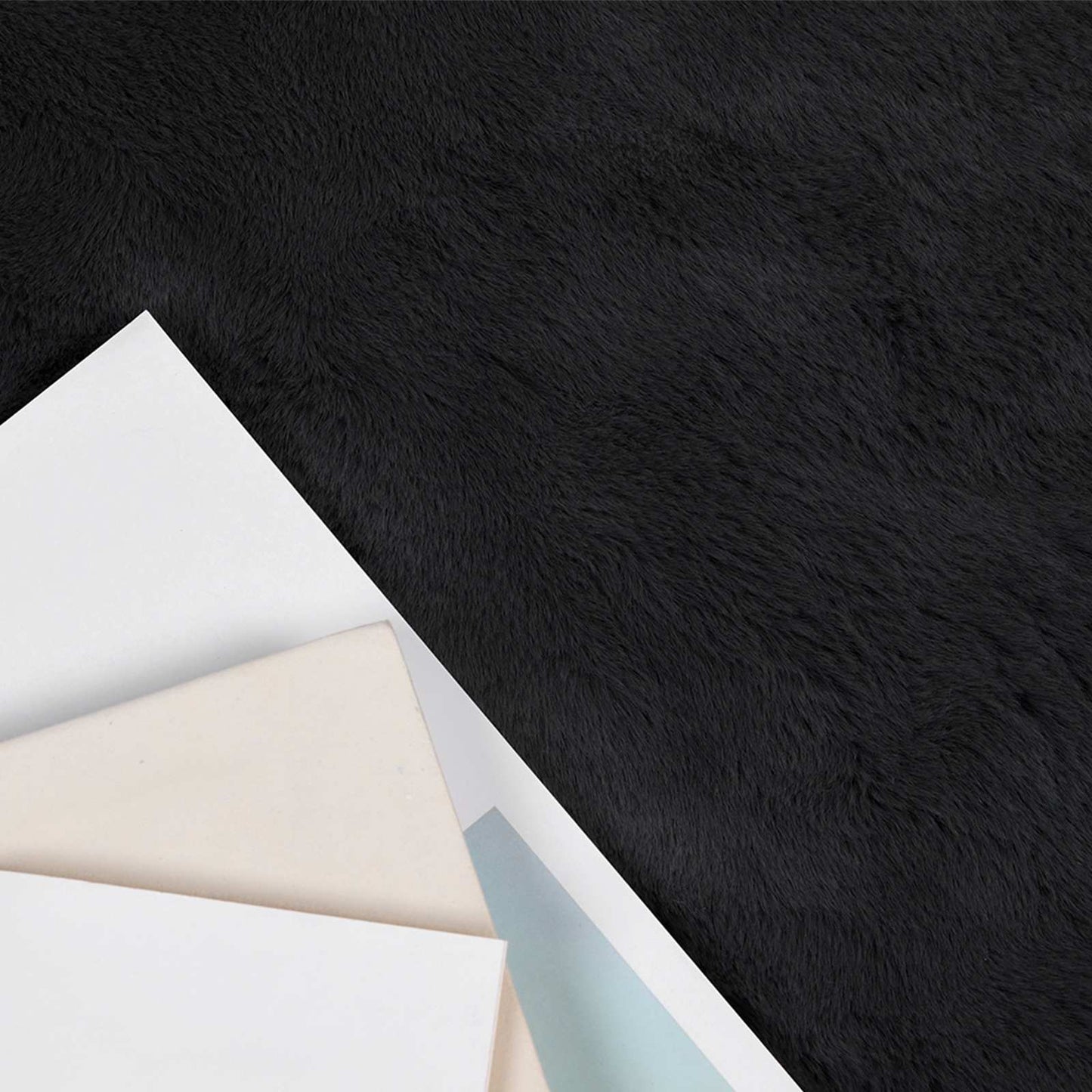 vidaXL Anti-Slip Faux Rabbit Fur Rug OLITE Black 60 x 110 cm Polyester