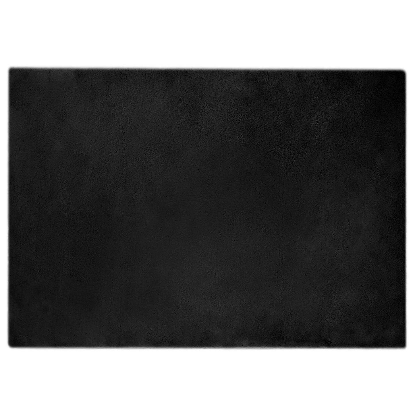 vidaXL Anti-Slip Faux Rabbit Fur Rug OLITE Black 140 x 200 cm