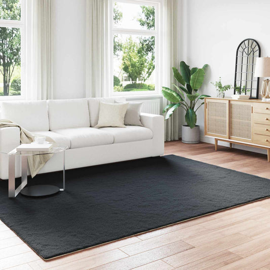 vidaXL Anti-Slip Faux Rabbit Fur Rug OLITE Black 200 x 280 cm