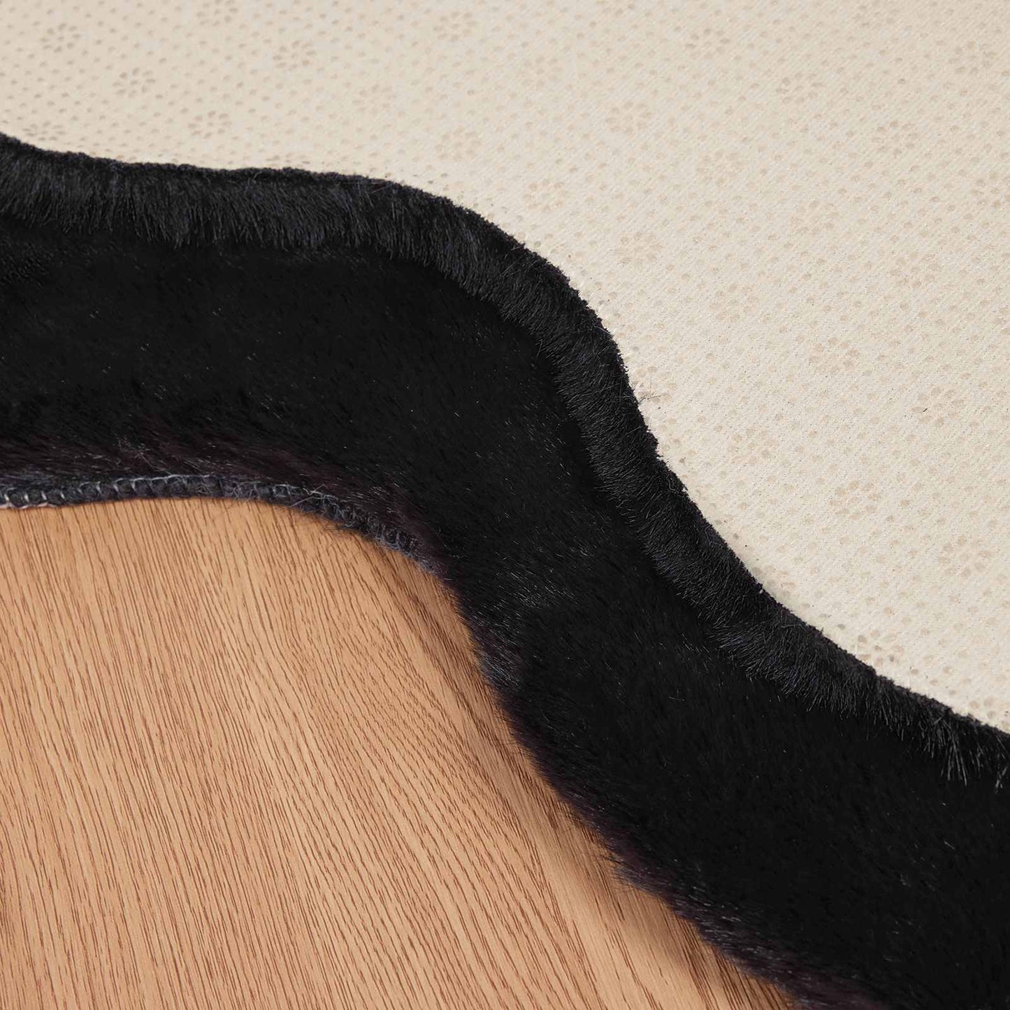 vidaXL Anti-Slip Faux Rabbit Fur Rug OLITE Black 80 x 120 cm Polyester