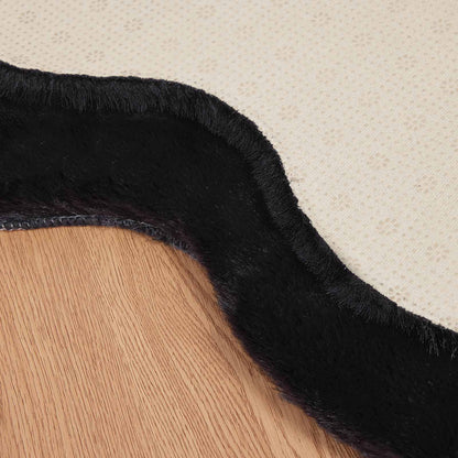 vidaXL Anti-Slip Faux Rabbit Fur Rug OLITE Black 80 x 120 cm Polyester