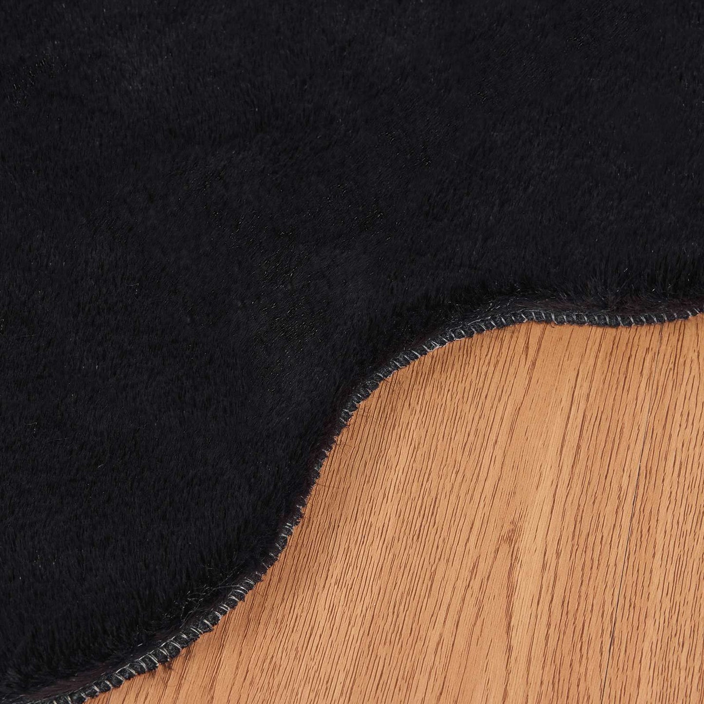 vidaXL Anti-Slip Faux Rabbit Fur Rug OLITE Black 80 x 120 cm Polyester