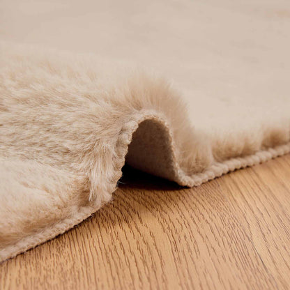 vidaXL Anti-Slip Faux Rabbit Fur Rug OLITE Taupe 60 x 110 cm Polyester
