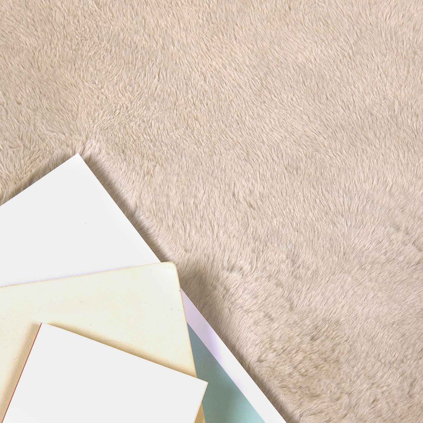 vidaXL Anti-Slip Faux Rabbit Fur Rug OLITE Taupe 60 x 110 cm Polyester