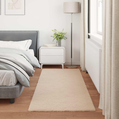 vidaXL Anti-Slip Faux Rabbit Fur Rug OLITE Taupe 80 x 200 cm Polyester