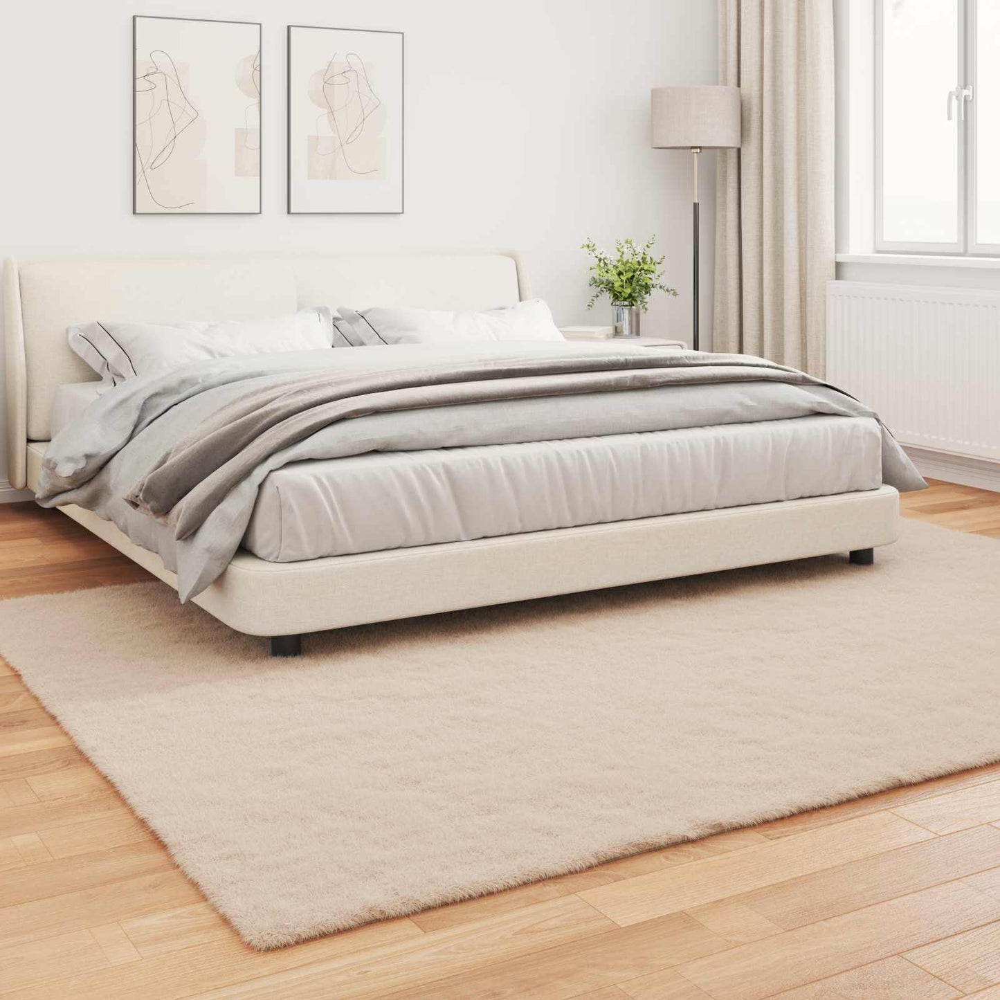 vidaXL Anti-Slip Faux Rabbit Fur Rug OLITE Taupe 200 x 280 cm