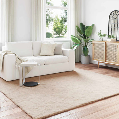 vidaXL Anti-Slip Faux Rabbit Fur Rug OLITE Taupe 200 x 200 cm
