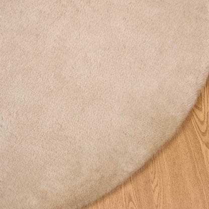 vidaXL Anti-Slip Faux Rabbit Fur Rug OLITE Taupe Ø 80 cm Polyester