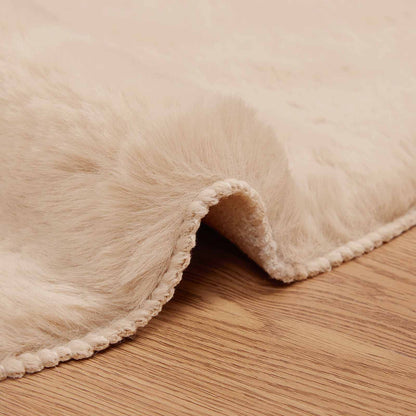 vidaXL Anti-Slip Faux Rabbit Fur Rug OLITE Taupe Ø 100 cm Polyester