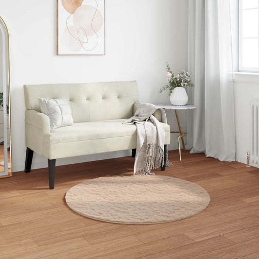 vidaXL Anti-Slip Faux Rabbit Fur Rug OLITE Taupe Ø 100 cm Polyester