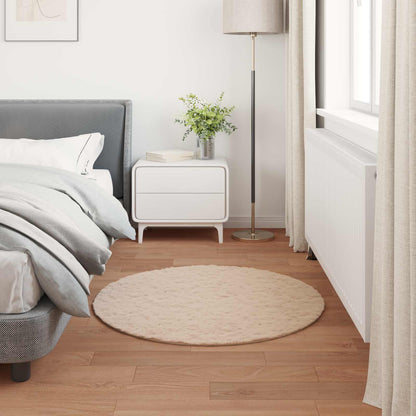 vidaXL Anti-Slip Faux Rabbit Fur Rug OLITE Taupe Ø 100 cm Polyester