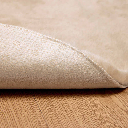 vidaXL Anti-Slip Faux Rabbit Fur Rug OLITE Taupe Ø 120 cm Polyester