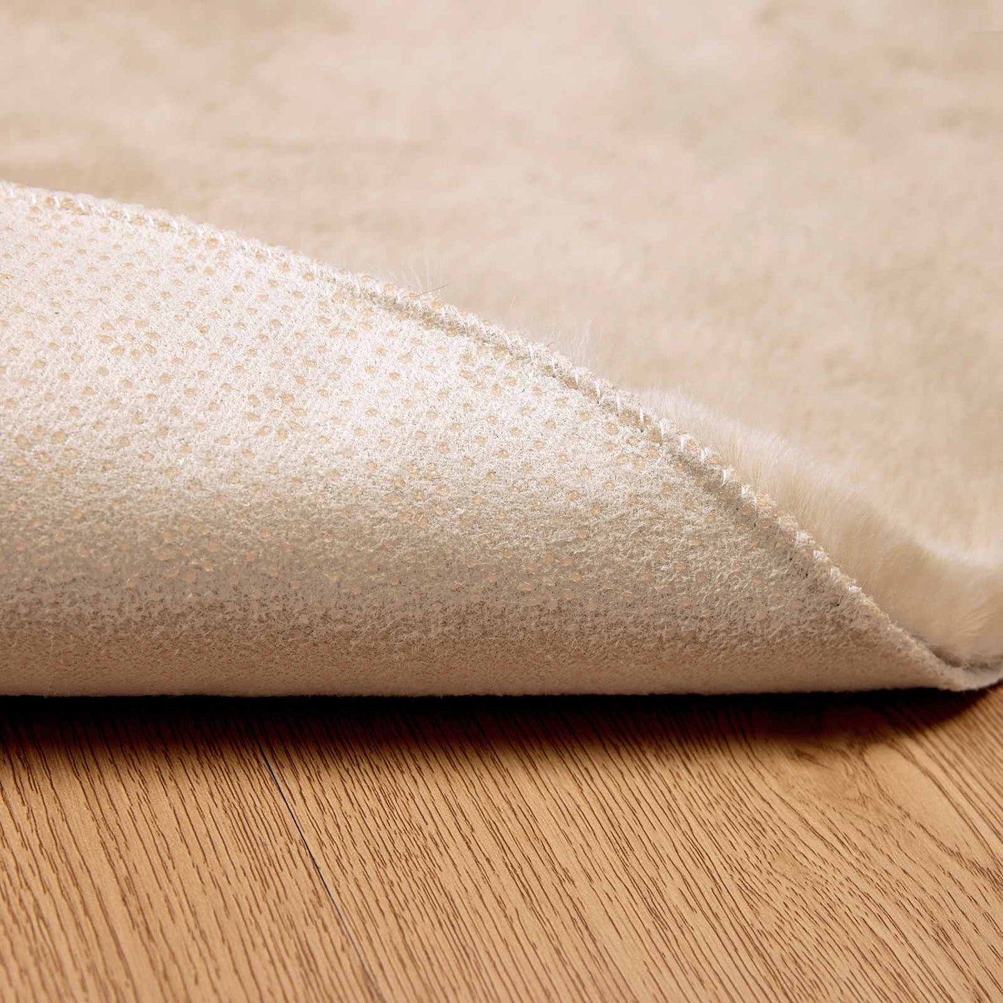 vidaXL Anti-Slip Faux Rabbit Fur Rug OLITE Taupe Ø 160 cm Polyester