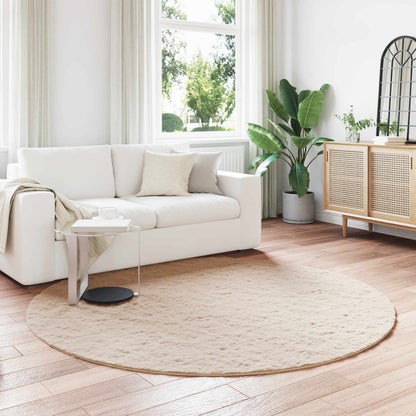 vidaXL Anti-Slip Faux Rabbit Fur Rug OLITE Taupe Ø 160 cm Polyester