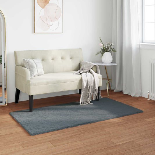 vidaXL Anti-Slip Faux Rabbit Fur Rug OLITE Anthracite 80 x 150 cm