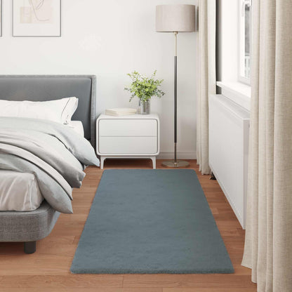 vidaXL Anti-Slip Faux Rabbit Fur Rug OLITE Anthracite 100 x 200 cm