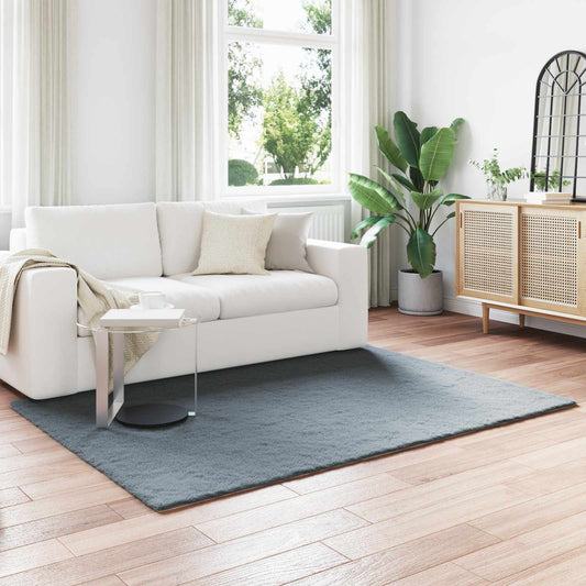 vidaXL Anti-Slip Faux Rabbit Fur Rug OLITE Anthracite 160 x 230 cm