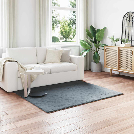 vidaXL Anti-Slip Faux Rabbit Fur Rug OLITE Anthracite 160 x 160 cm