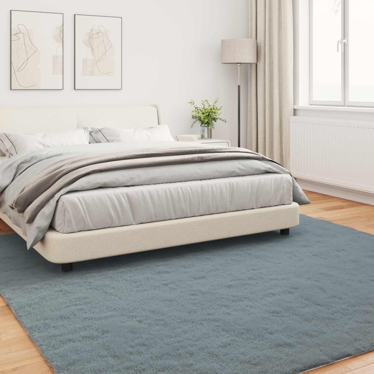 vidaXL Anti-Slip Faux Rabbit Fur Rug OLITE Anthracite 200 x 200 cm