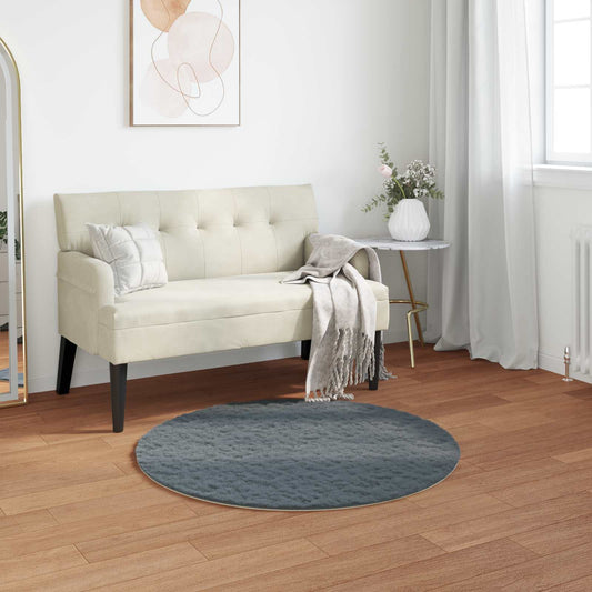 vidaXL Anti-Slip Faux Rabbit Fur Rug OLITE Anthracite Ø 80 cm