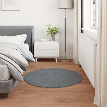 vidaXL Anti-Slip Faux Rabbit Fur Rug OLITE Anthracite Ø 120 cm