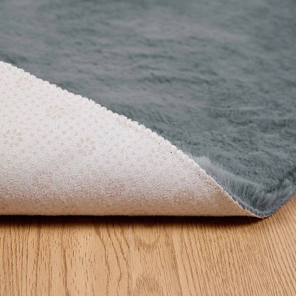 vidaXL Anti-Slip Faux Rabbit Fur Rug OLITE Anthracite Ø 200 cm