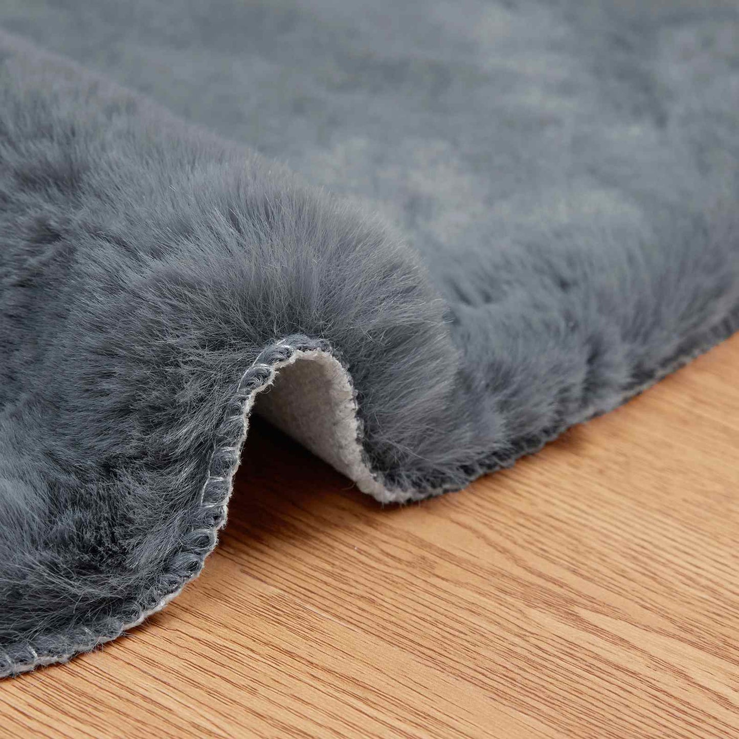 vidaXL Anti-Slip Faux Rabbit Fur Rug OLITE Anthracite 60 x 90 cm