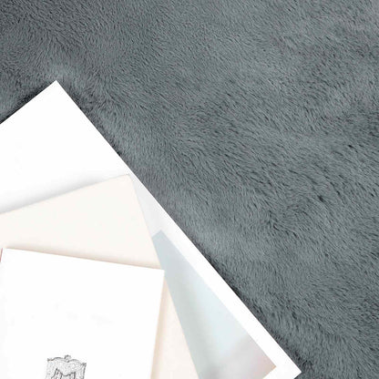 vidaXL Anti-Slip Faux Rabbit Fur Rug OLITE Anthracite 60 x 90 cm