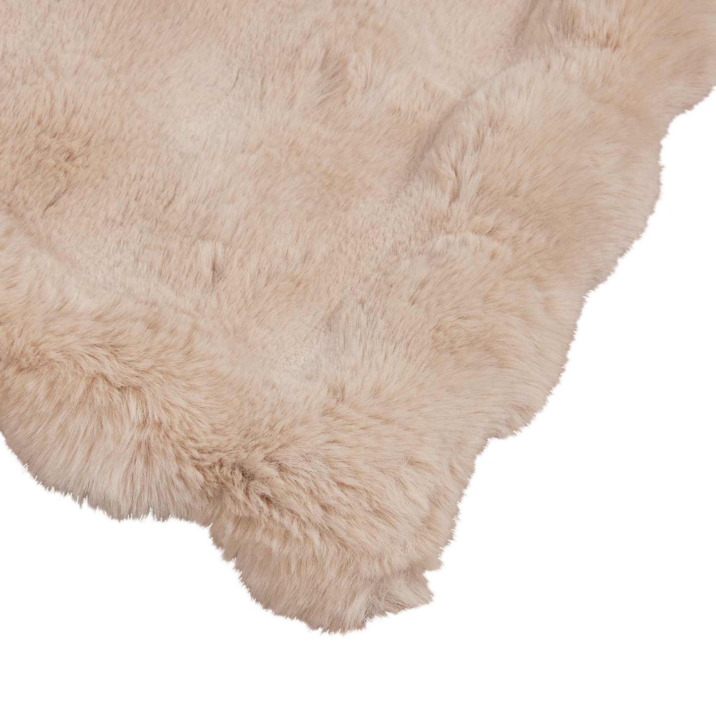 vidaXL Anti-Slip Faux Rabbit Fur Blanket Olite Beige 130 x 150 cm
