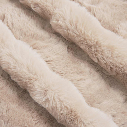 vidaXL Anti-Slip Faux Rabbit Fur Blanket Olite Beige 220 x 240 cm