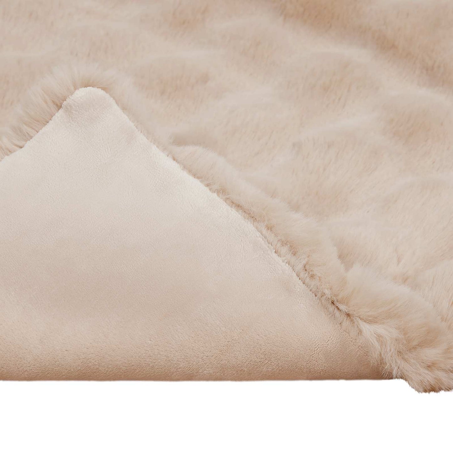 vidaXL Anti-Slip Faux Rabbit Fur Blanket Olite Beige 240 x 270 cm