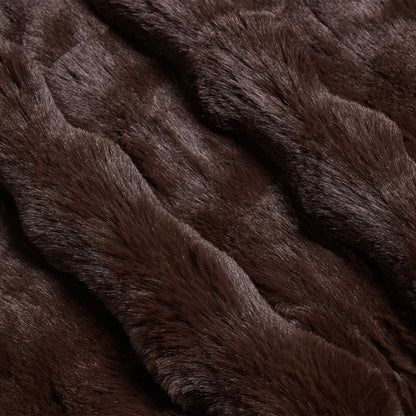 vidaXL Anti-Slip Faux Rabbit Fur Blanket Olite 4 pcs Camel Polyester