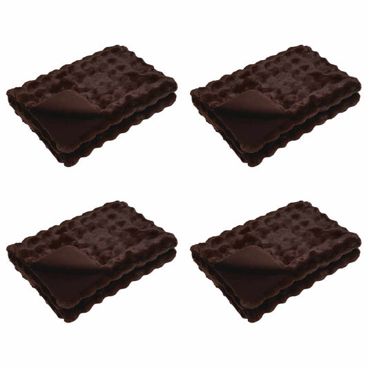 vidaXL Faux Rabbit Fur Blanket 4 pcs Camel 220 x 240 cm Polyester