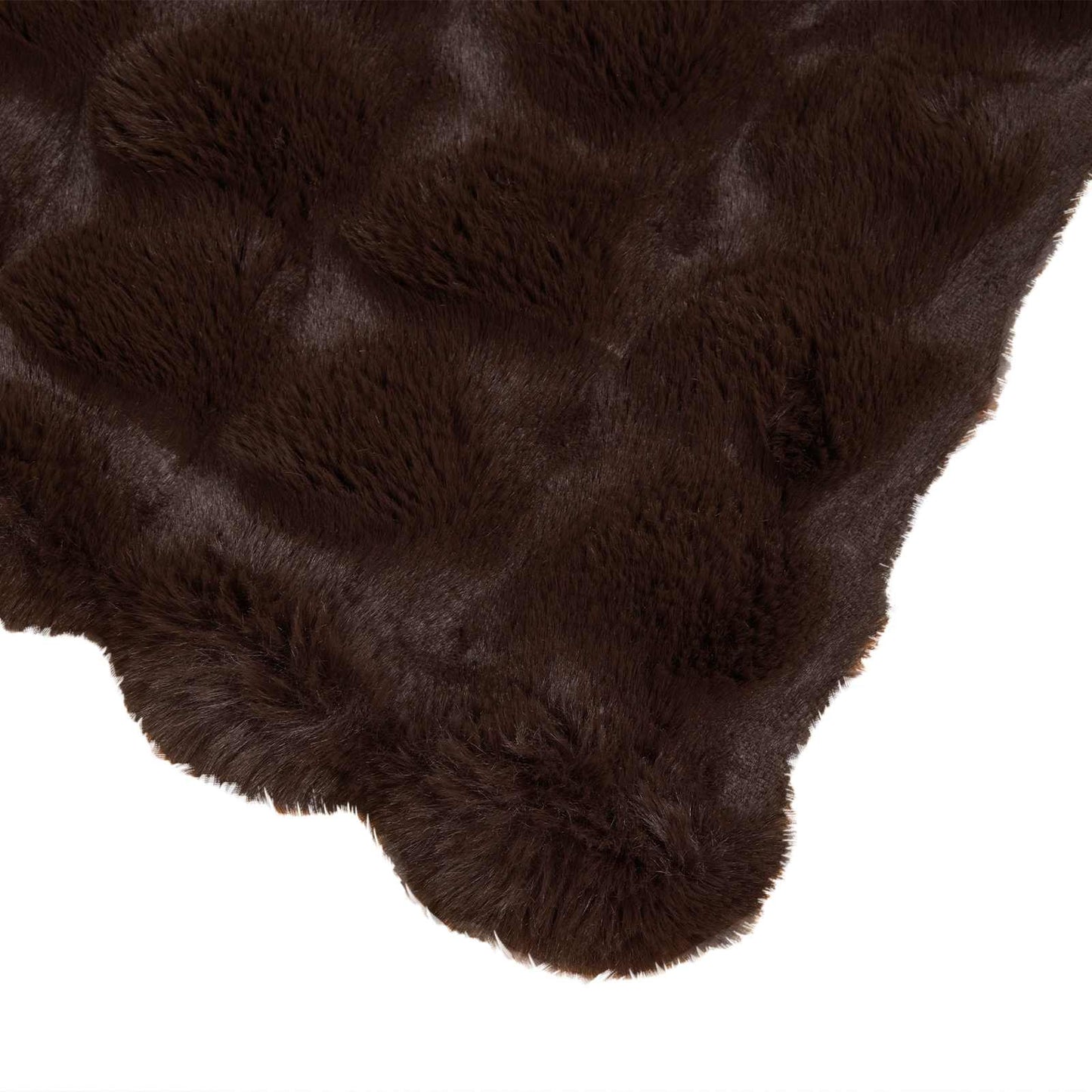 vidaXL Anti-Slip Faux Rabbit Fur Blanket Olite 4 pcs Camel Polyester