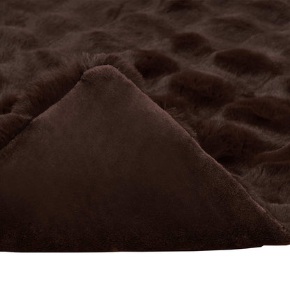 vidaXL Anti-Slip Faux Rabbit Fur Blanket Olite 4 pcs Camel Polyester