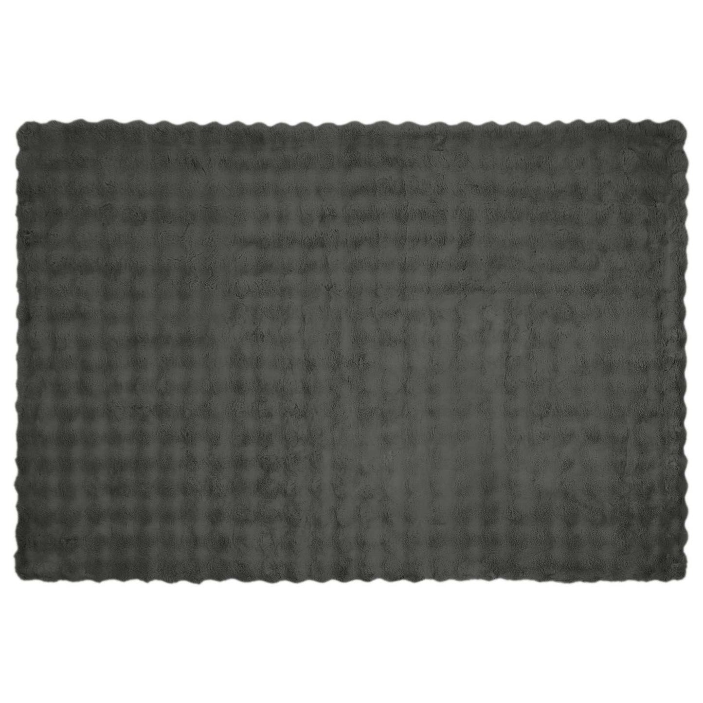 vidaXL Anti-Slip Faux Rabbit Fur Blanket Olite Dark Grey 150 x 220 cm