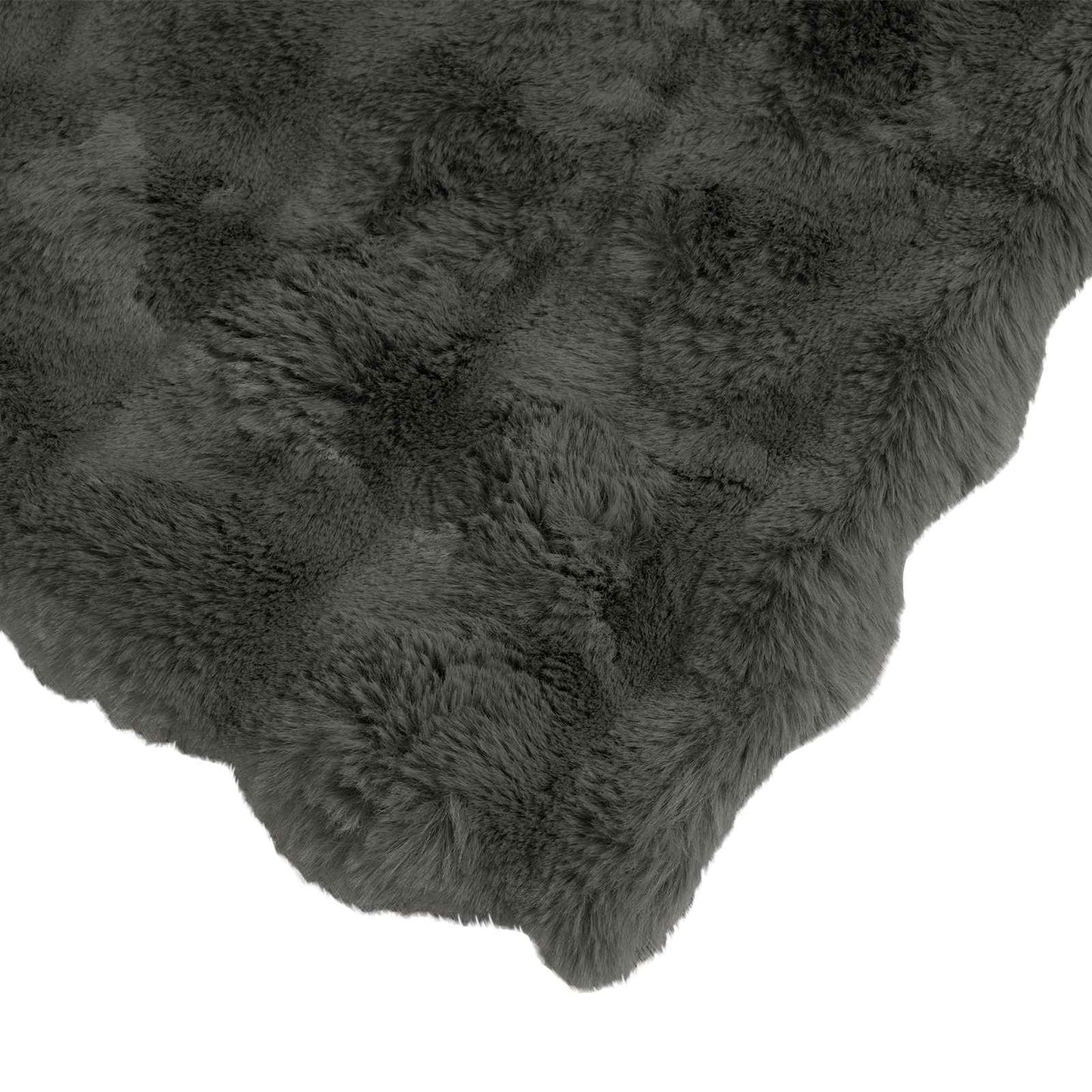 vidaXL Anti-Slip Faux Rabbit Fur Blanket Olite Dark Grey 220 x 240 cm