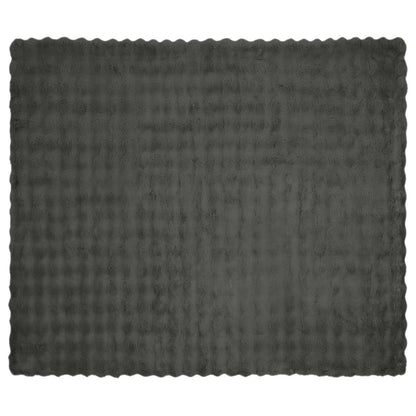 vidaXL Faux Rabbit Fur Blanket 4 pcs Dark Grey 130 x 150 cm Polyester