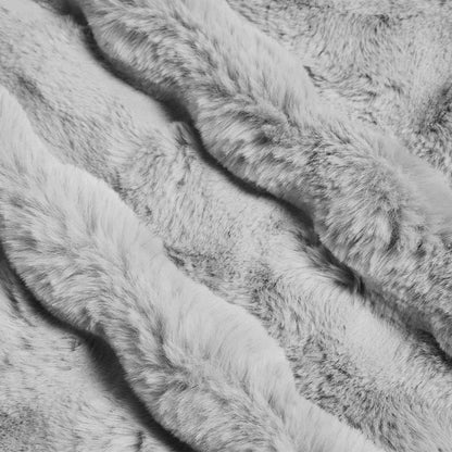 vidaXL Anti-Slip Faux Rabbit Fur Blanket Olite 4 pcs Grey 220 x 240 cm