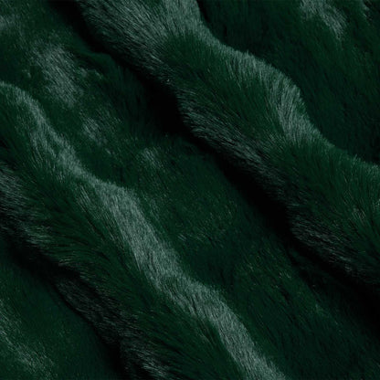 vidaXL Faux Rabbit Fur Blanket 4 pcs Dark Green 130 x 150 cm Polyester