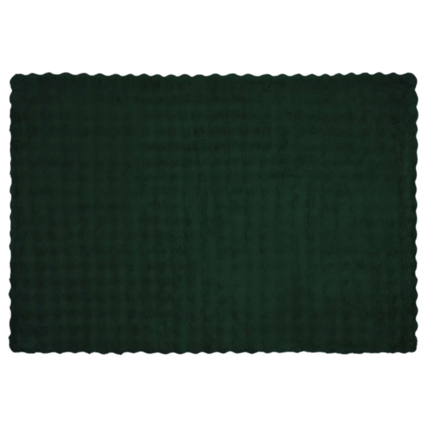 vidaXL Anti-Slip Faux Rabbit Fur Blanket Olite 4 pcs Dark Green