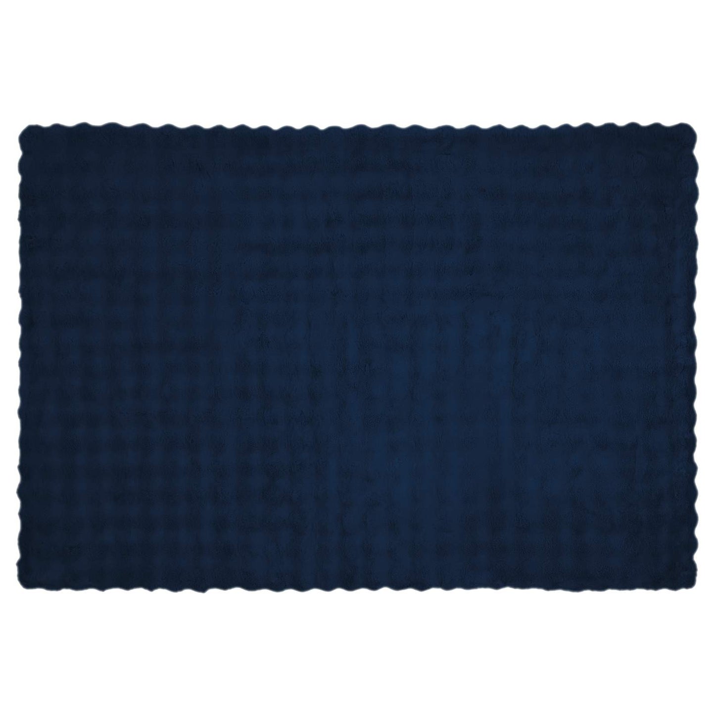 vidaXL Anti-Slip Faux Rabbit Fur Blanket Olite Marine Blue Polyester