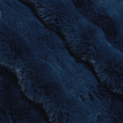 vidaXL Faux Rabbit Fur Blanket 4 pcs Marine Blue 150 x 220 cm