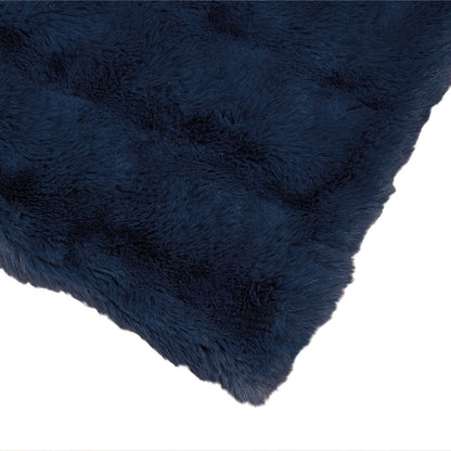vidaXL Anti-Slip Faux Rabbit Fur Blanket Olite 4 pcs Marine Blue