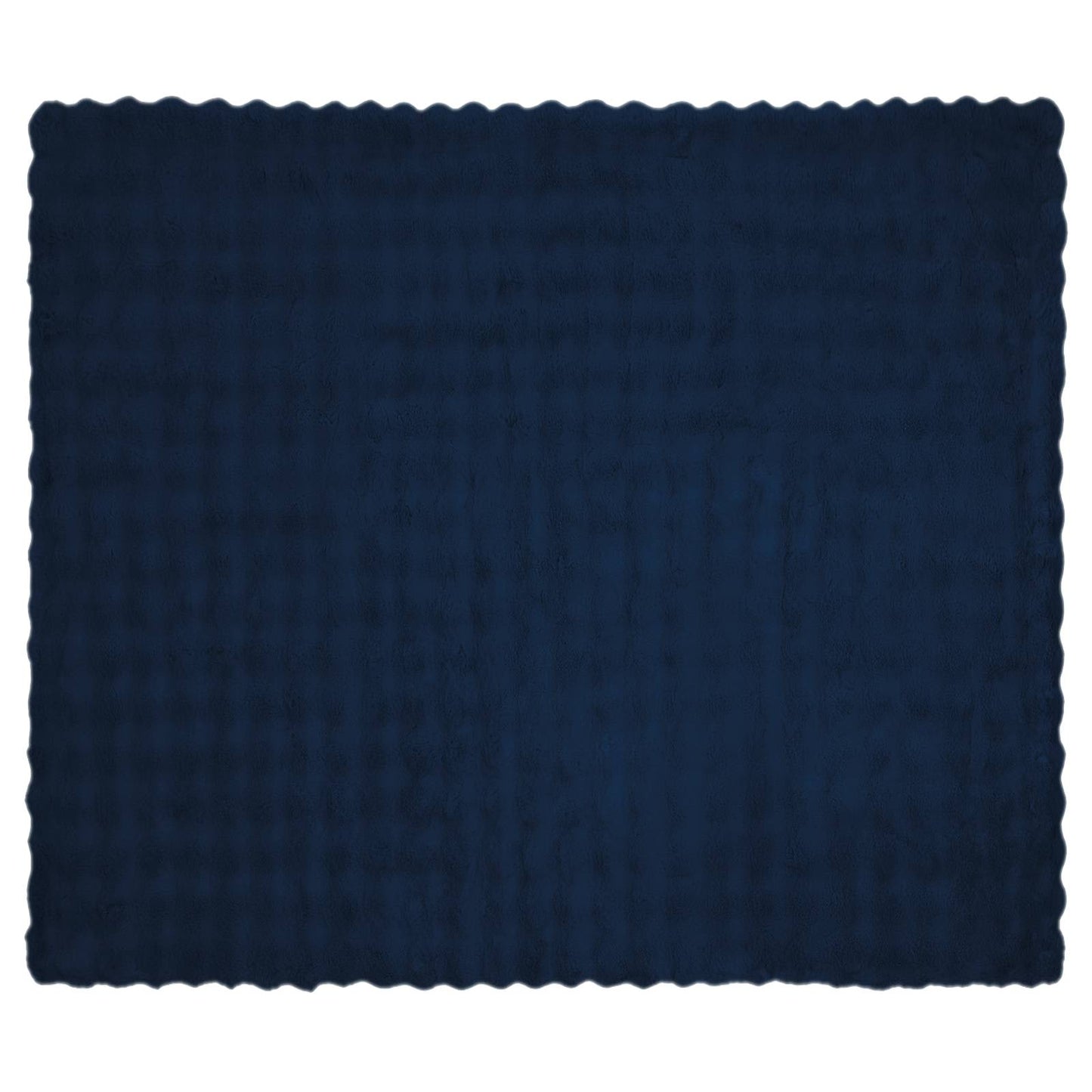 vidaXL Anti-Slip Faux Rabbit Fur Blanket Olite 4 pcs Marine Blue