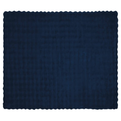vidaXL Anti-Slip Faux Rabbit Fur Blanket Olite 4 pcs Marine Blue