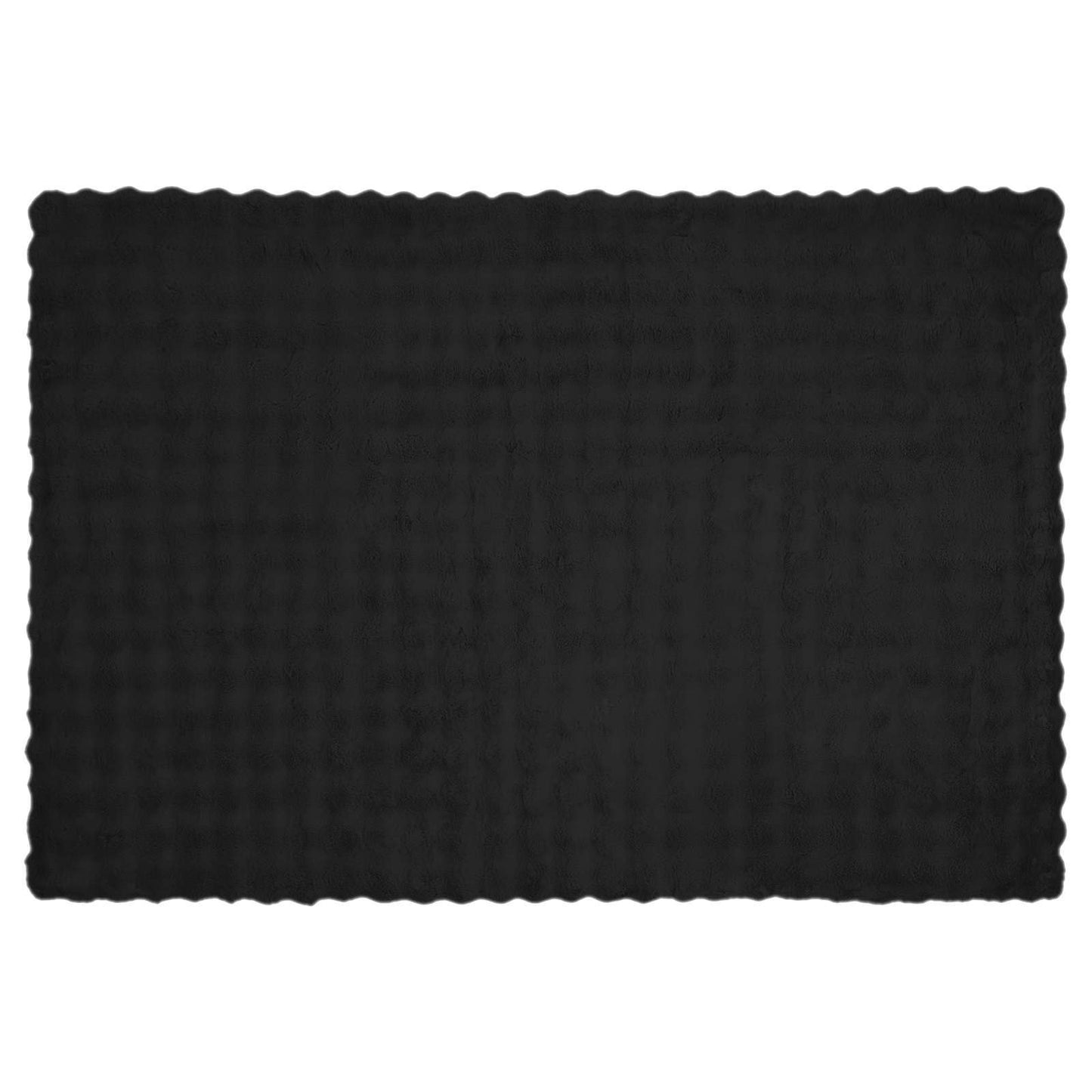 vidaXL Anti-Slip Faux Rabbit Fur Blanket Olite Black 150 x 220 cm