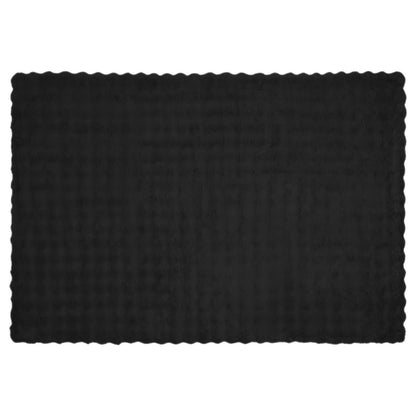 vidaXL Anti-Slip Faux Rabbit Fur Blanket Olite Black 150 x 220 cm